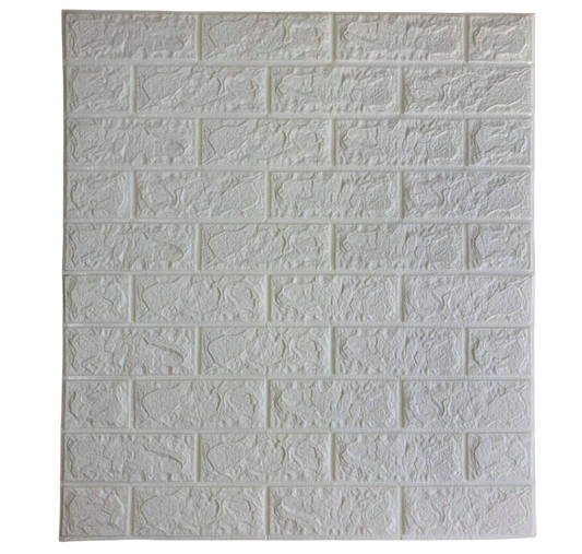 ⁨بلاطة استيكر فوم حجر أبيض 5 ملم 77×70سم⁩