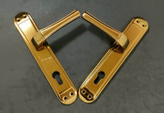 Turkish 731 cylinder-lock door handle set — gold