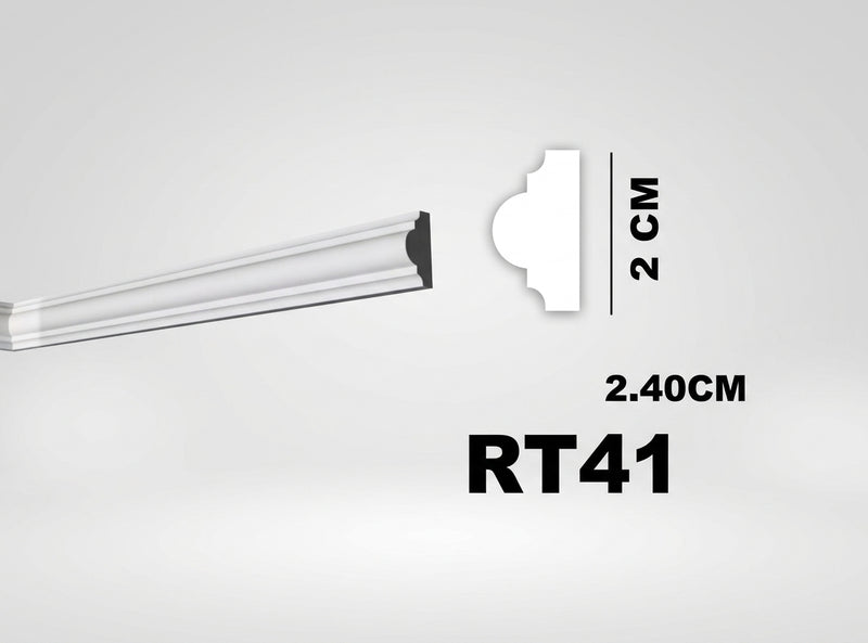 Futec wall molding RT 41 width 2 cm – white