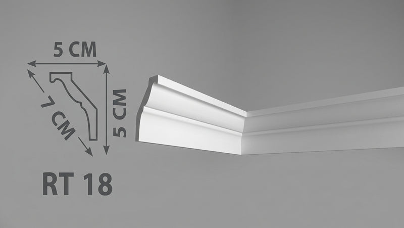 Ceiling cornice RT 18 – white