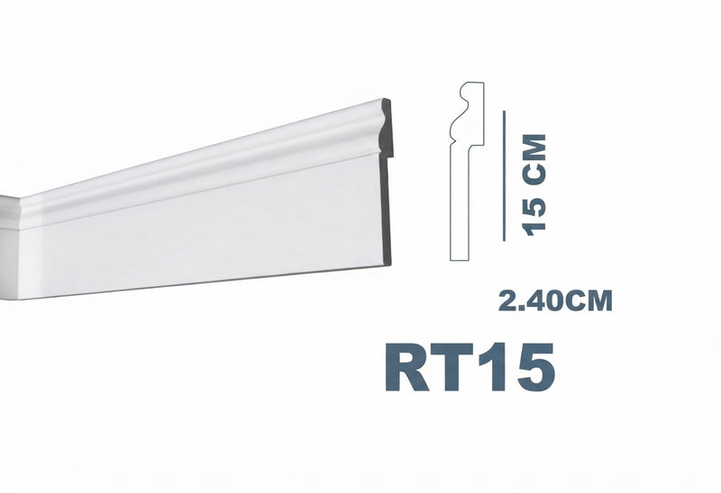Futec skirting board RT 15 width 15 cm – white