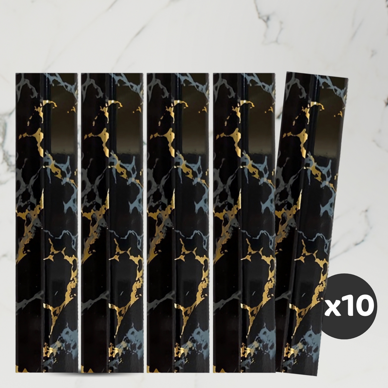 Set of 10 acrylic corner trims — 280 × 3 cm