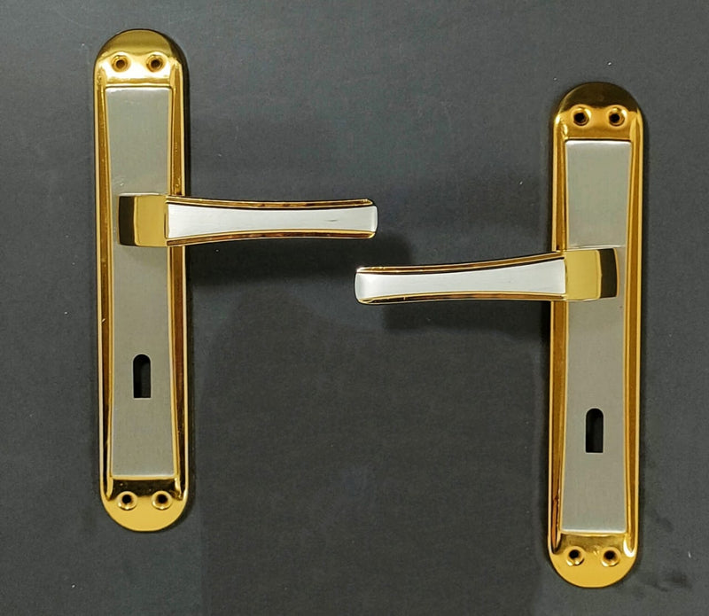 Turkish 731 interior door handle set — gold and silver