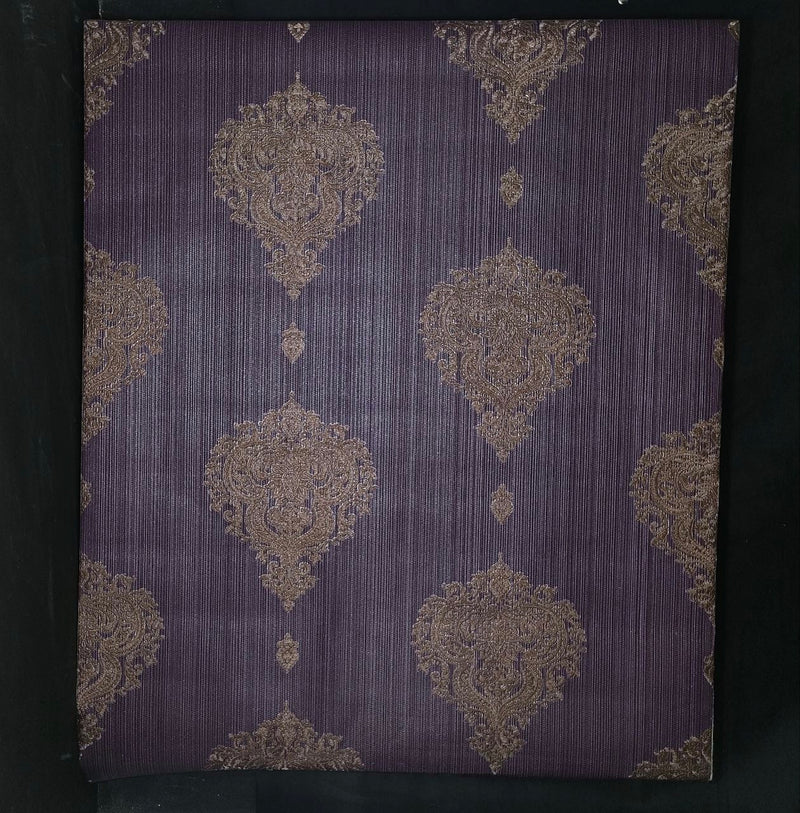 5 m wallpaper roll – purple and gold