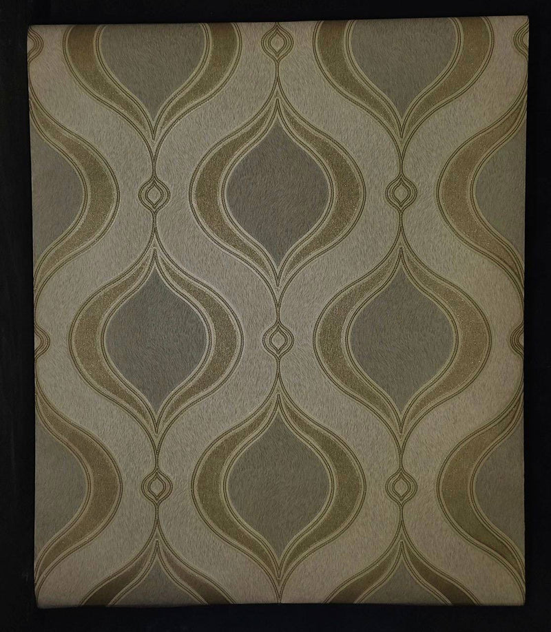 Wallpaper roll — 5 m – gray and beige